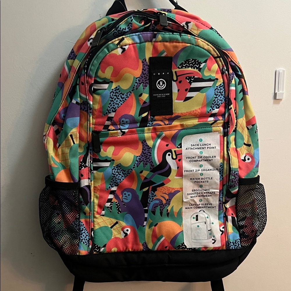 Neff Multicolor Patterned Backpack NWT - image 1